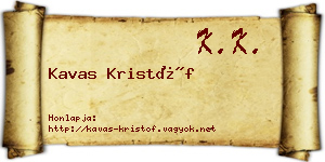 Kavas Kristóf névjegykártya