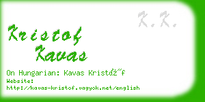 kristof kavas business card